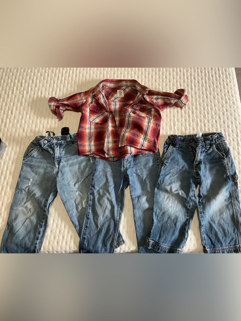 Jeans and Plaid Shirt Fall Winter Bundle Boys Size 2T